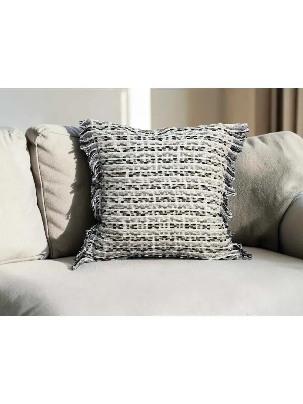 Handwoven Decorative Throw Pillow Covers - Bohemian Style, Multi-Color & Blue Ik